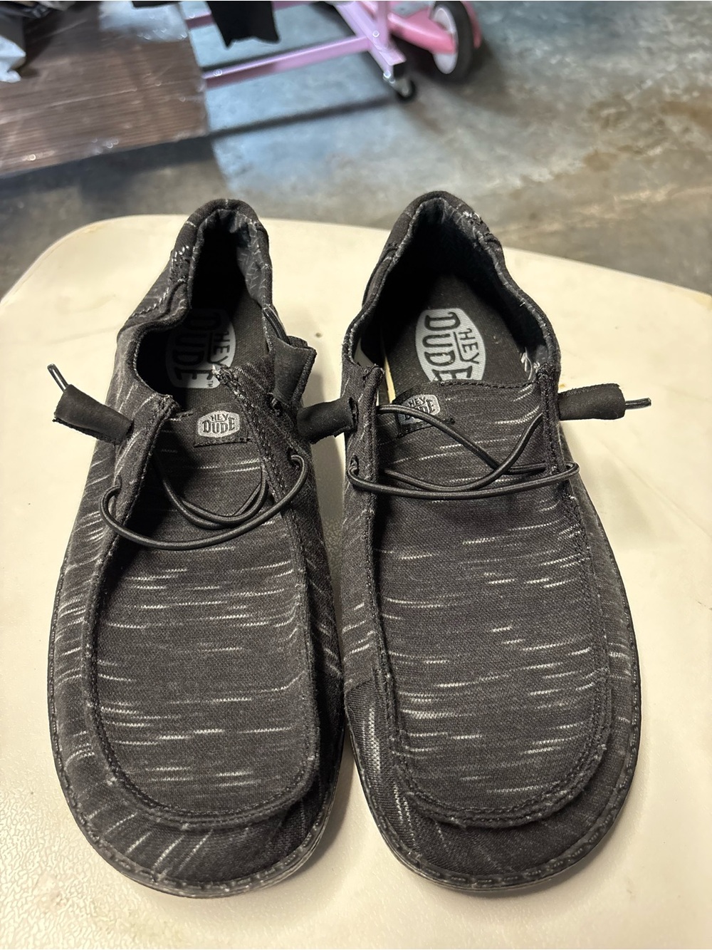 Hey Dude Men's Slip-On Knit Casual Shoes in Black Heather